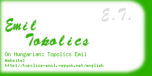 emil topolics business card